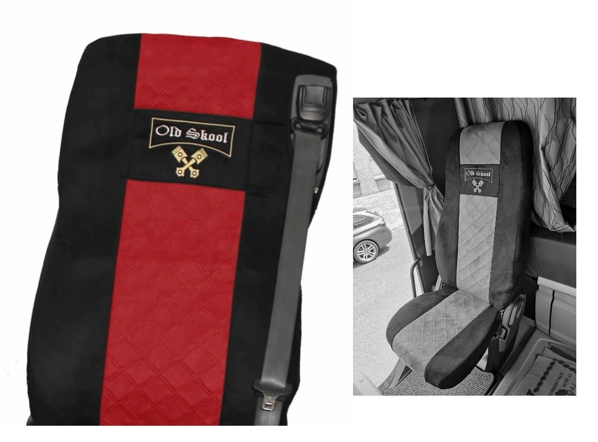 Adomo LKW Sitzbezüge für DAF ab 2021 XG und XG+ schwarz rot klappbar Old Skool Adomo LKW Sitzbezüge für DAF ab 2021 XG und XG+ schwarz rot klappbar Old Skool von Adomo