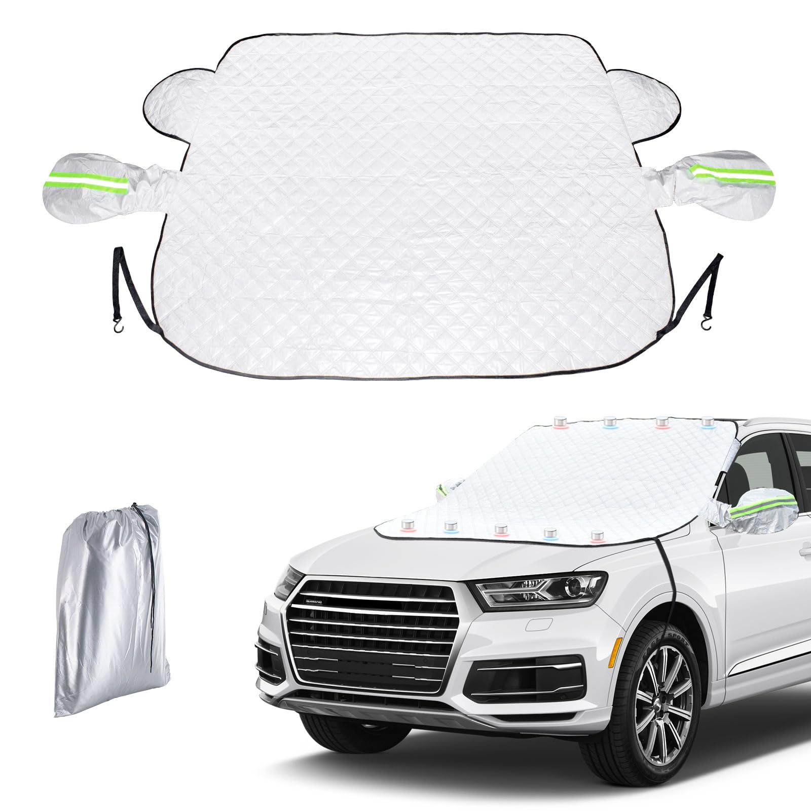 AdrreyuFny Sonnenschutz Frontscheibe Auto - Frontscheibenabdeckung Windschutzscheibe Faltbar Mit Magnet Fixierung für Verschiedener Größe (165 * 126cm) von AdrreyuFny