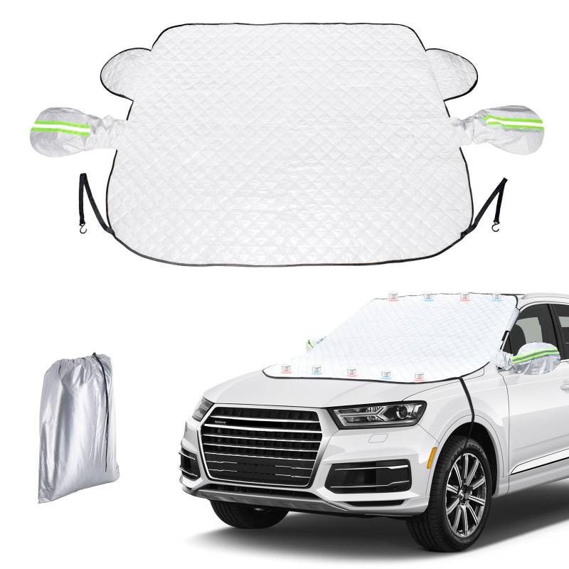 AdrreyuFny Sonnenschutz Frontscheibe Auto - Frontscheibenabdeckung Windschutzscheibe Faltbar Mit Magnet Fixierung für Verschiedener Größe (165 * 126cm) von AdrreyuFny
