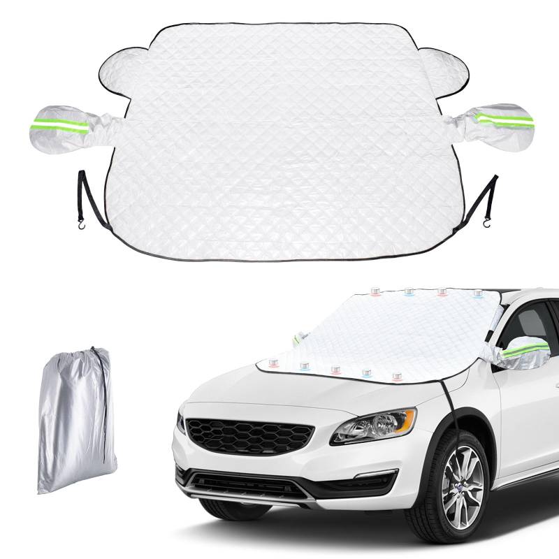 AdrreyuFny Sonnenschutz Auto Frontscheibe, Frontscheibenabdeckung Auto Sonnenschutz Frontscheibe Windschutzscheibe Faltbar mit 9 Magnet Fixierung/Spiegelschuz für Gegen Sonne Staub Frost (148*120cm) von AdrreyuFny