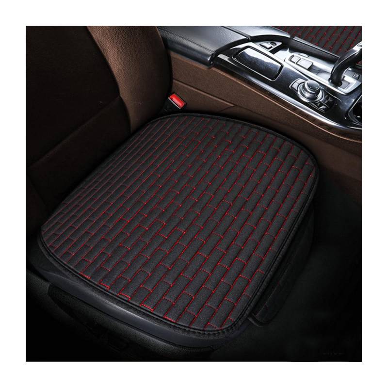 Adunsiaoto 2 Stück Auto Sitzauflage Sitzkissen Sitzbezüge, Universal Sitzauflagen Unterlage Vordersitze, Atmungsaktiver Auto Sitzkissen Vordersitze(Schwarz/Rot) von Adunsiaoto
