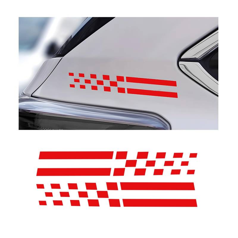 Adunsiaoto 2 Stück Reflektierende Aufkleber für Rückspiegel, Reflektierende Streifen (Rot) von Adunsiaoto