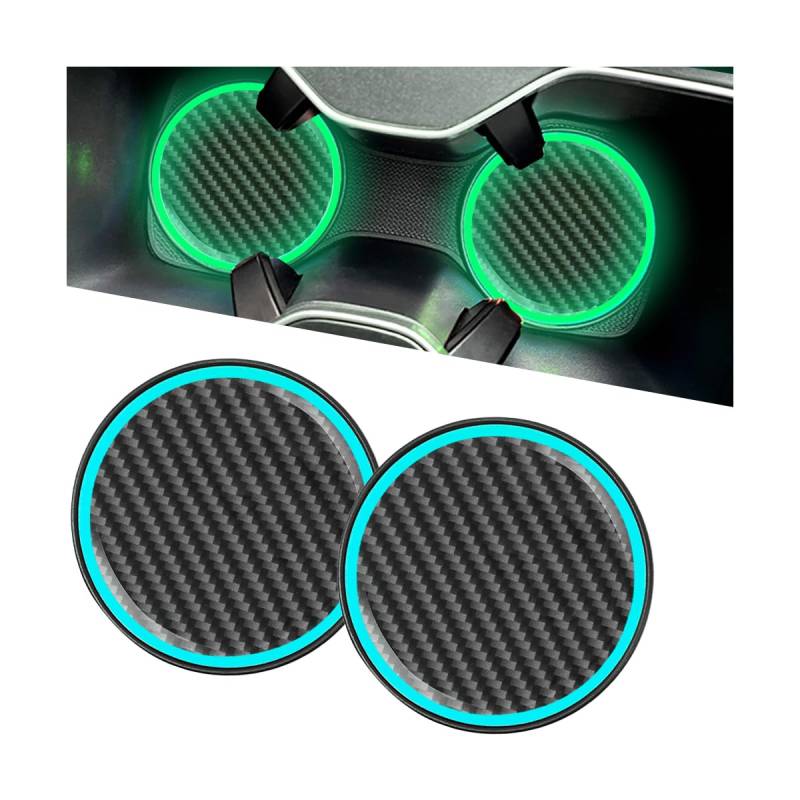 Adunsiaoto 2 Stück Getränkehalter Untersetzer Für Auto Zubehor Innenraum, Universell Automobil Getränkehalter Untersetzer, Lumineszierendes Licht Cup Pad(Unmarkiert) von Adunsiaoto