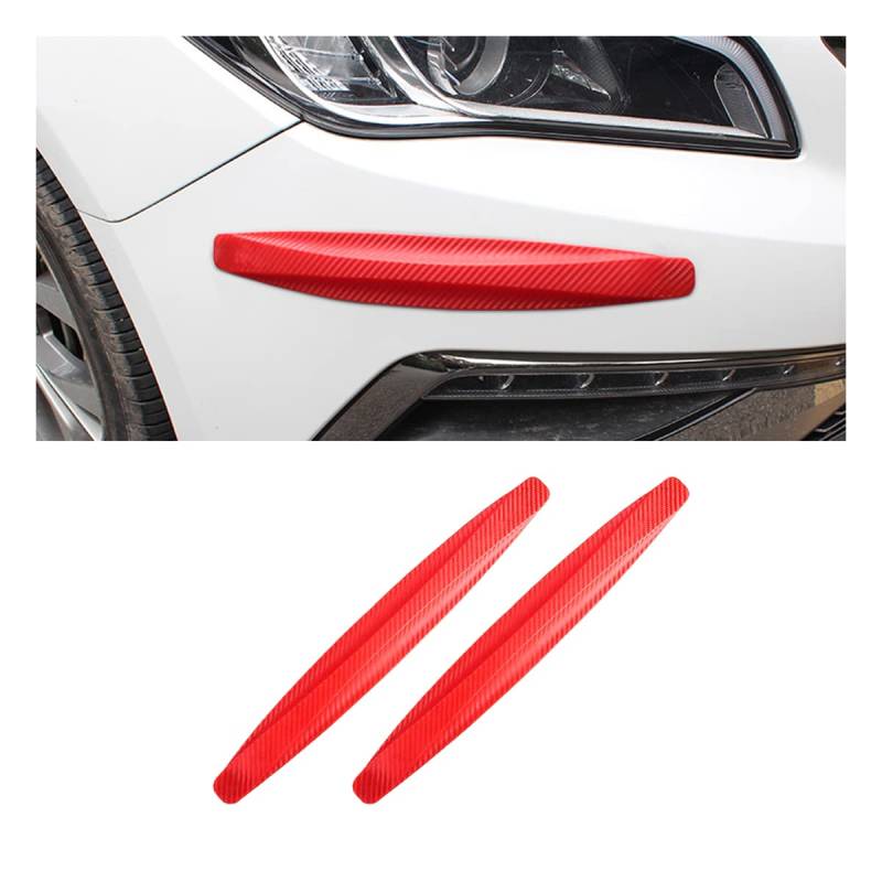 Adunsiaoto 2 Stück Universal Anti-Collision Patch Auto Stoßstange, Kohlefaser Autos Tür Bump Protector Aufkleber für Auto SUV, Auto Türkantenschutz Aufkleber(Rot) von Adunsiaoto