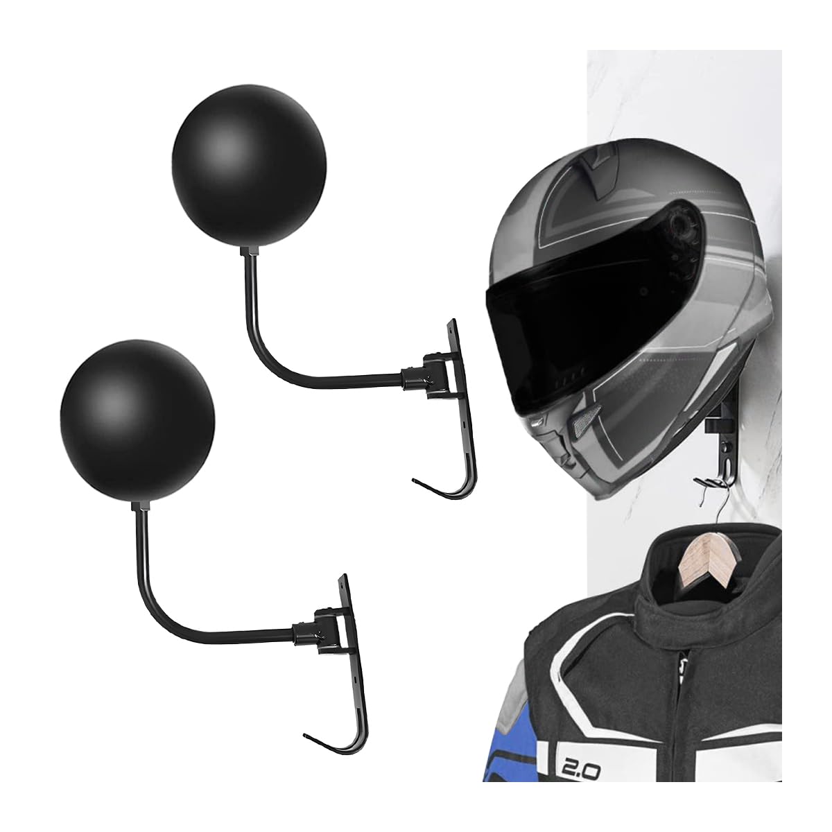 Adunsiaoto 2 Stücke Motorrad-Helmhalter Wandhalterung, Motorradhelm Huthalterung, Helmhalter Wand Wandmontage, Helmhalter Wand Wandmontage Motorradhelm Metall Halter, Rotation Helm Halter Rack Adunsiaoto 2 Stücke Motorrad-Helmhalter Wandhalterung, Motorradhelm Huthalterung, Helmhalter Wand Wandmontage, Helmhalter Wand Wandmontage Motorradhelm Metall Halter, Rotation Helm Halter Rack von Adunsiaoto