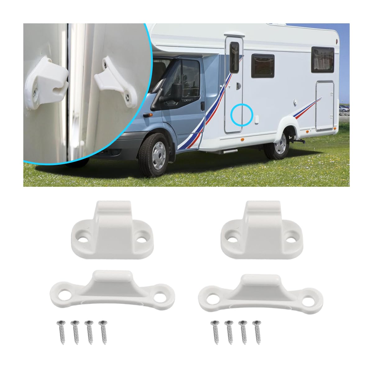 Adunsiaoto 2 Stücke Wohnwagen Türhalter Wohnmobil Zubehör Für Oder, Wohnwagen Türhalter Türstopper Beweglich Clipon, Caravan-Türbegrenzer Türfeststeller Wohnwagen Türhalter Kunststoff Zubehör Adunsiaoto 2 Stücke Wohnwagen Türhalter Wohnmobil Zubehör Für Oder, Wohnwagen Türhalter Türstopper Beweglich Clipon, Caravan-Türbegrenzer Türfeststeller Wohnwagen Türhalter Kunststoff Zubehör von Adunsiaoto