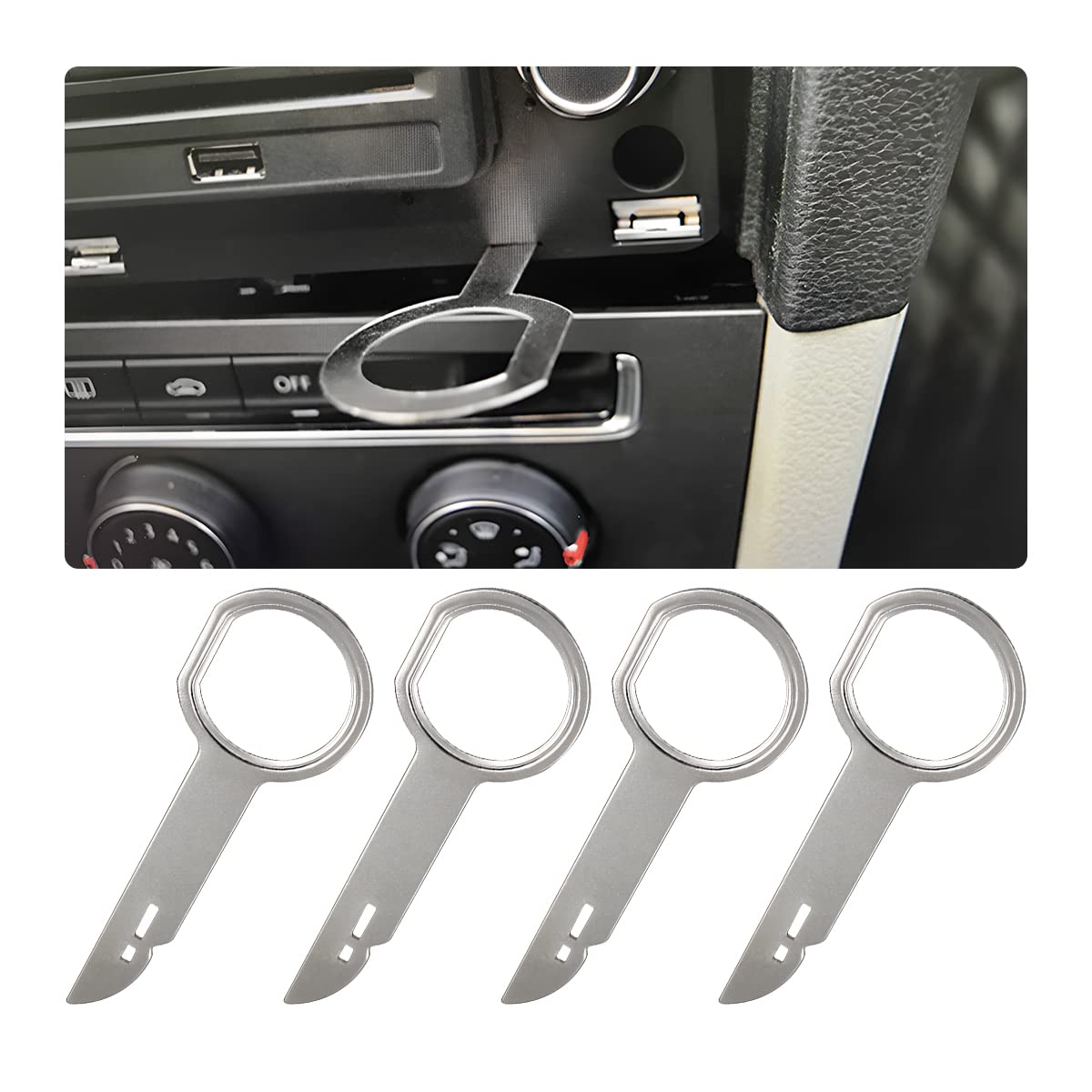 Adunsiaoto 4 Stück Autoradio Ausbauwerkzeug Entriegelungswerkzeug, Doppel Autoradio Entriegelungswerkzeug, Autoradio Demontageschlüssel, Universal Auto Radios Werkzeug Adunsiaoto 4 Stück Autoradio Ausbauwerkzeug Entriegelungswerkzeug, Doppel Autoradio Entriegelungswerkzeug, Autoradio Demontageschlüssel, Universal Auto Radios Werkzeug von Adunsiaoto