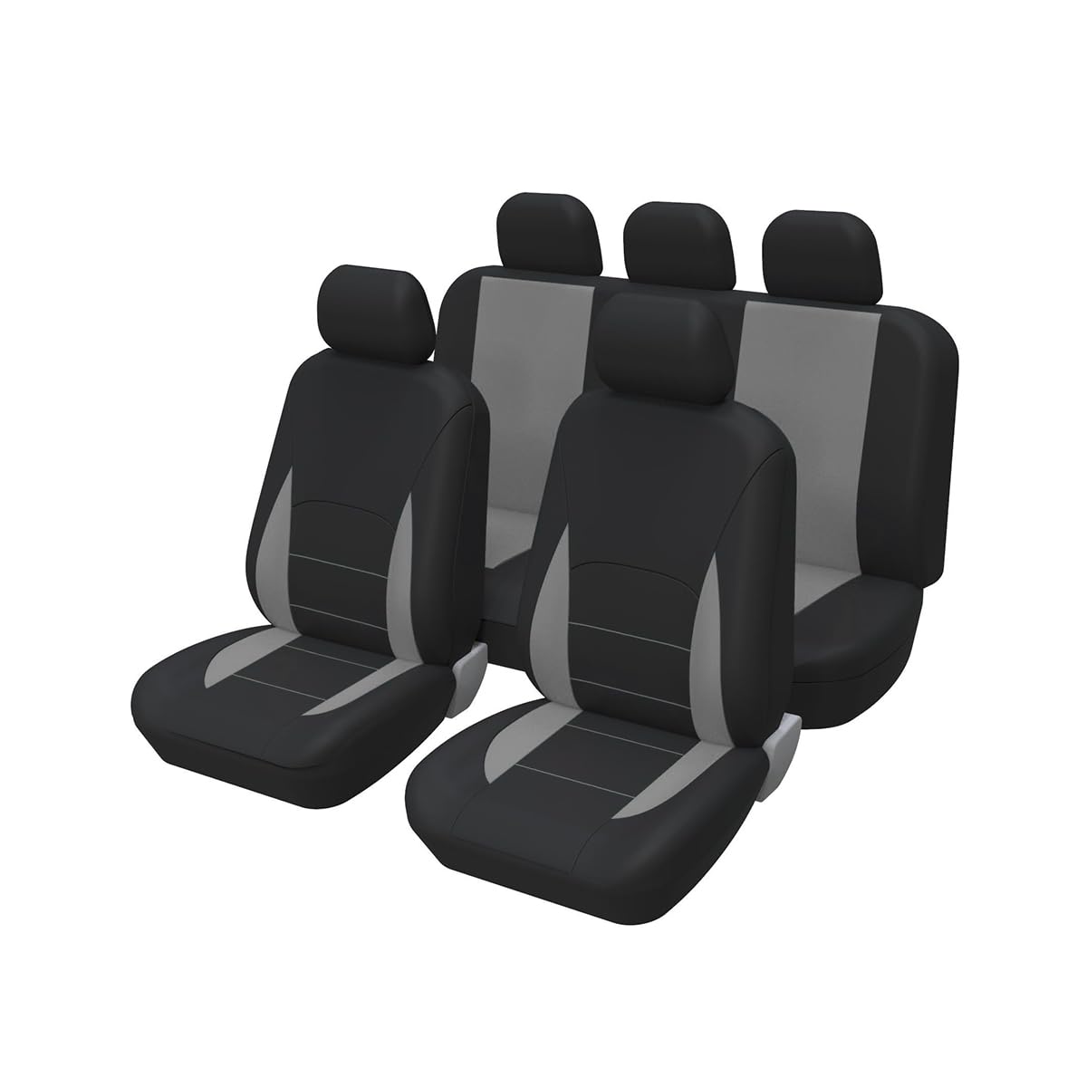 Adunsiaoto 5 Stück Universal Anti-Kratz Autositzbezüge, Universal Fit Full Set Autositz Protektoren, Einsetzbarer Sitzbezug Perfekter Schutz Für Die Meisten Autos Vans(Grau) von Adunsiaoto