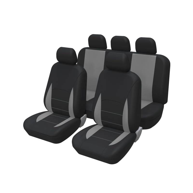 Adunsiaoto 5 Stück Universal Anti-Kratz Autositzbezüge, Universal Fit Full Set Autositz Protektoren, Einsetzbarer Sitzbezug Perfekter Schutz Für Die Meisten Autos Vans(Grau) von Adunsiaoto