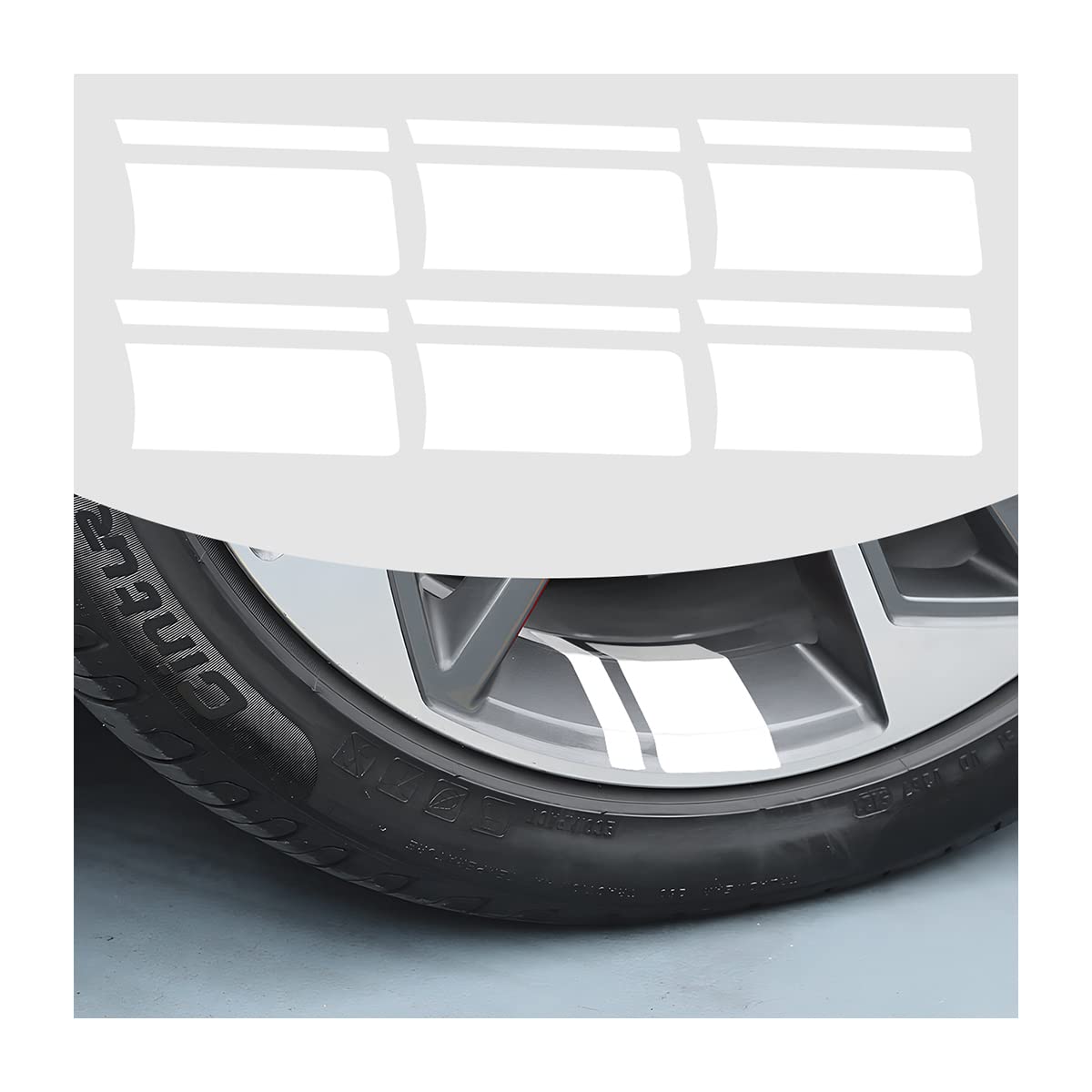 Adunsiaoto 6 Stück Reflektierende Rad Felgenstreifen Aufkleber für Auto, Felgenstreifen Reflektierende Aufkleber für Auto, Reflektierende Felgen Aufkleber(Weiß) von Adunsiaoto