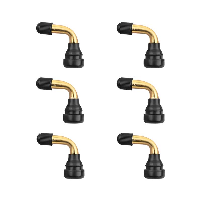 Adunsiaoto 6 Stück Roller Ventil Schlauchlos, 90 Roller Ventil 90 Grad, Messing Tubeless Stigma Für Motorräder Autos Fahrräder Motorroller Gummiventil(1.7×1.4cm) von Adunsiaoto