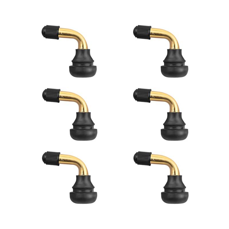 Adunsiaoto 6 Stück Roller Ventil Schlauchlos, 90 Roller Ventil 90 Grad, Messing Tubeless Stigma Für Motorräder Autos Fahrräder Motorroller Gummiventil(1.9×1.5cm) von Adunsiaoto