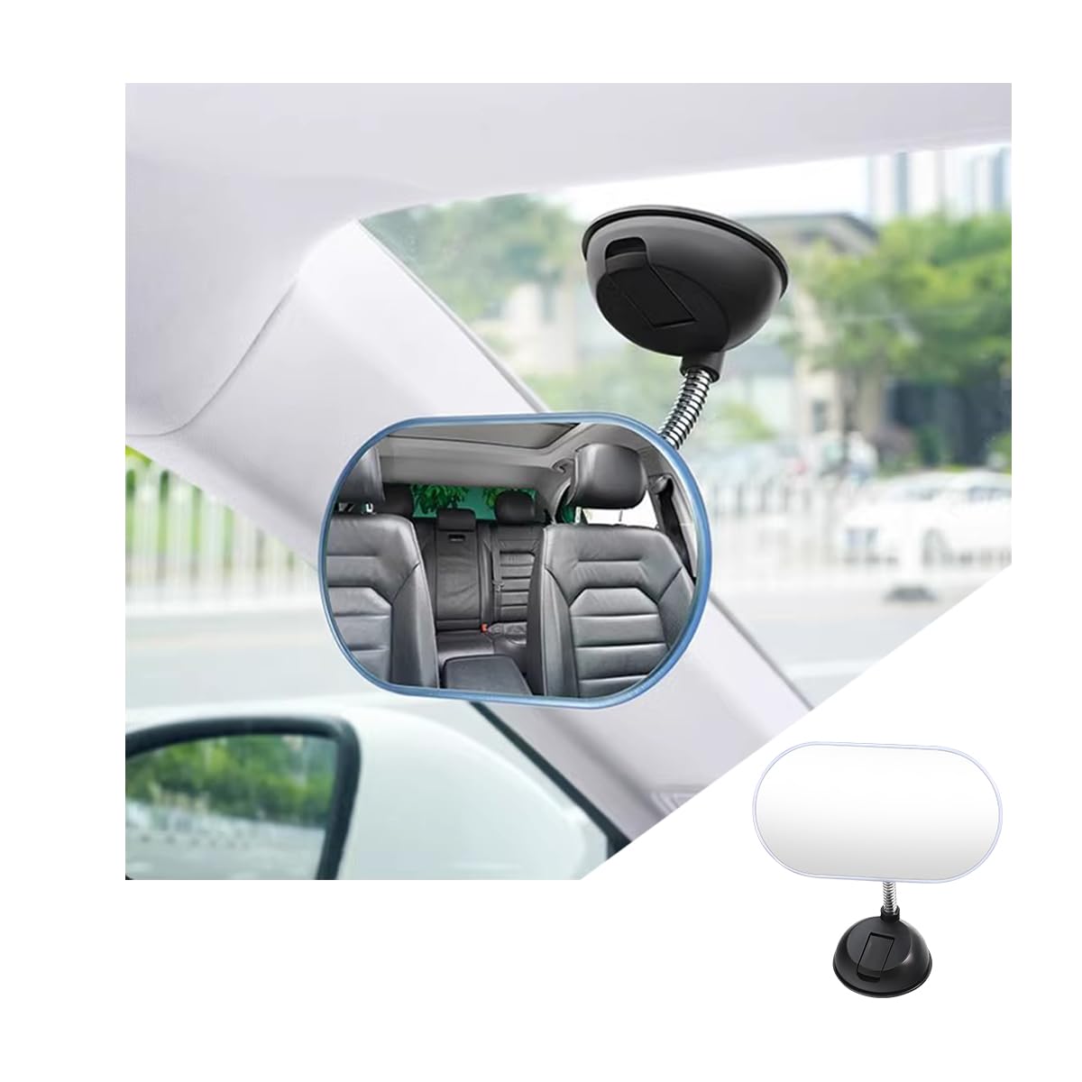 Adunsiaoto Auto Innenspiegel Glas, Rückspiegel Für Baby Auf Rücksitz, 360°Verstellbarer Saugnapf-Rückspiegel, Rückspiegel Für Fahrprüfung Auto, Spiegel Auto Baby Rückspiegel Baby 360° Einstellbare Adunsiaoto Auto Innenspiegel Glas, Rückspiegel Für Baby Auf Rücksitz, 360°Verstellbarer Saugnapf-Rückspiegel, Rückspiegel Für Fahrprüfung Auto, Spiegel Auto Baby Rückspiegel Baby 360° Einstellbare von Adunsiaoto