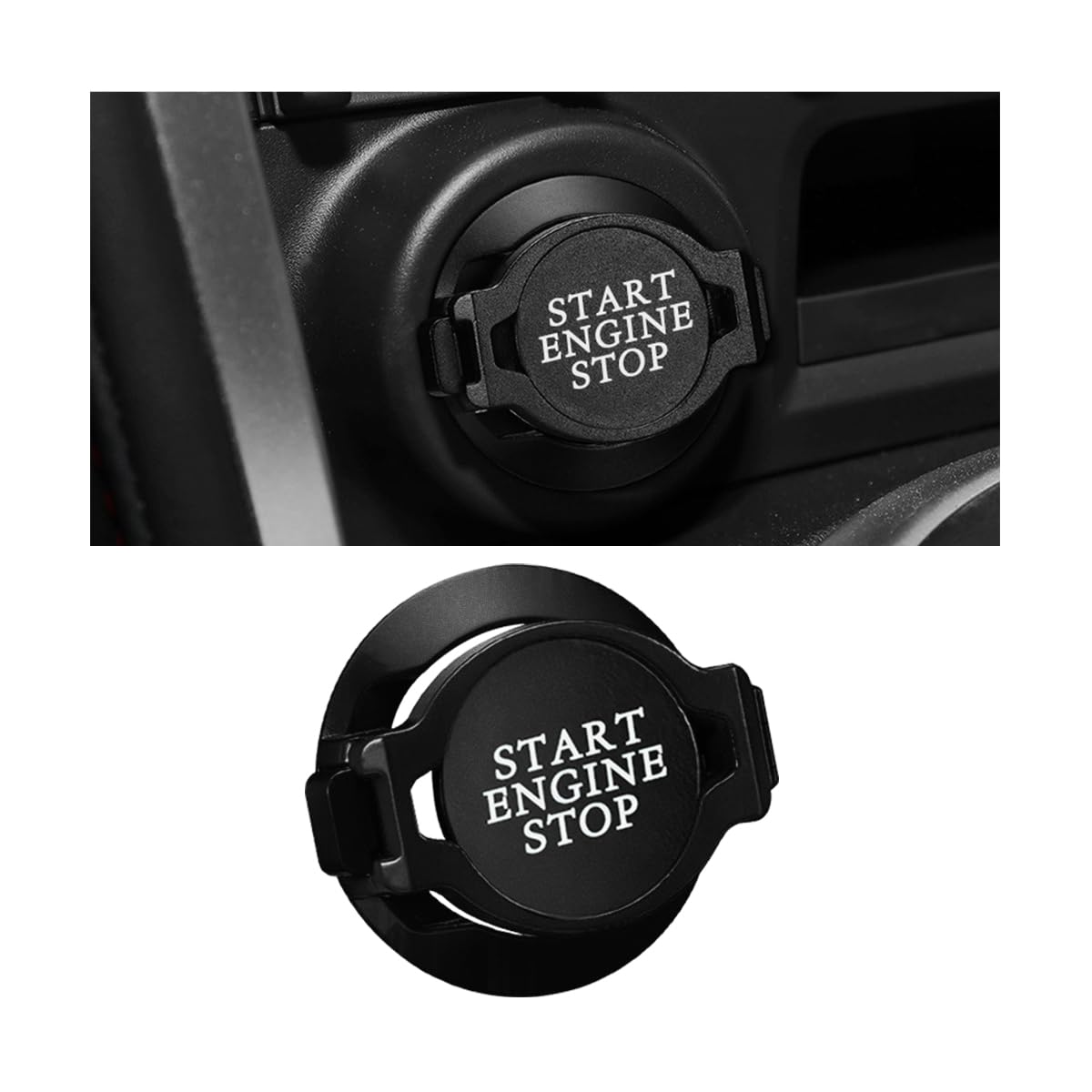 Adunsiaoto Auto Motor Push-to-Start-Zubehör, Auto-Zündknopf Schutzabdeckung, Abdeckung Push to Start Buttons Zündschutzhülle für Motor-Startknopf Universal Autozubehör(Schwarz1) von Adunsiaoto