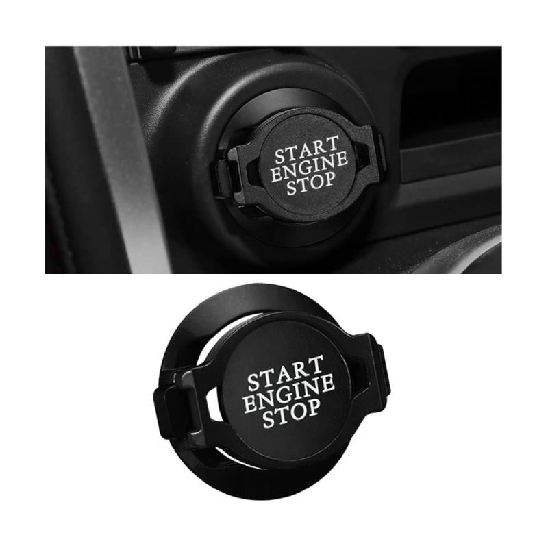Adunsiaoto Auto Motor Push-to-Start-Zubehör, Auto-Zündknopf Schutzabdeckung, Abdeckung Push to Start Buttons Zündschutzhülle für Motor-Startknopf Universal Autozubehör(Schwarz1) von Adunsiaoto