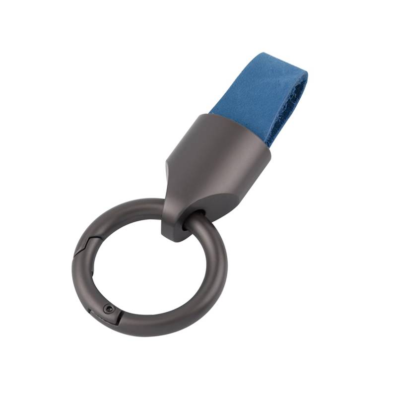 Adunsiaoto Auto Schlüsselanhänger, Herren-Schlüsselanhänger Aus Leder, Leder Auto Schlüsselanhänger Clips Schnalle Aus Zinklegierung Schlüssel-Anhänger Halter(Blau) von Adunsiaoto
