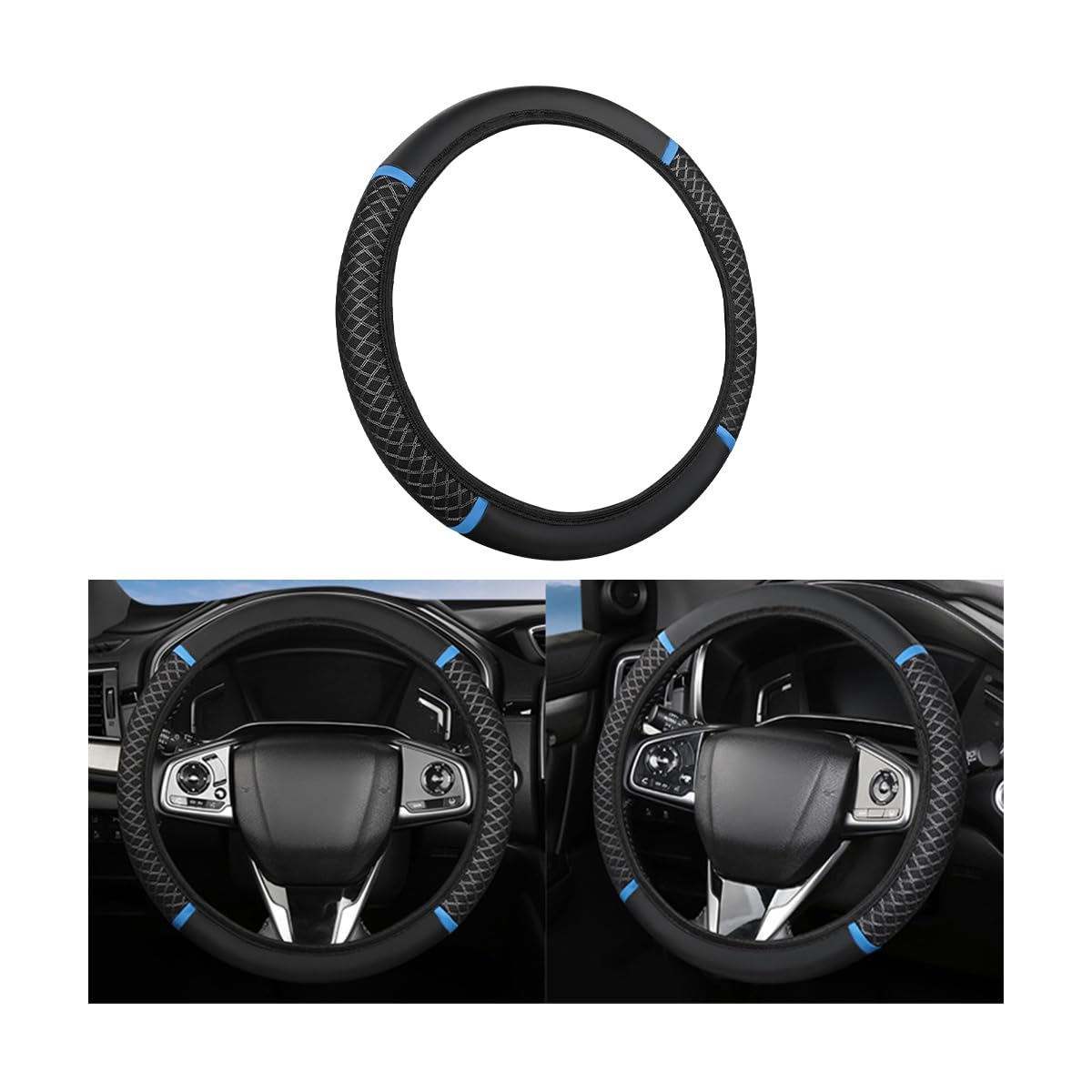 Adunsiaoto Lenkradbezug Auto, Mikrofaser-Leder-Lenkradabdeckung, Sport Anti Rutsch Universal Lenkradbezug Breathable, EIS Seide Leder Spleißen Auto Lenkrad Abdeckung, Innenraumzubehör Für Auto(Blau) Adunsiaoto Lenkradbezug Auto, Mikrofaser-Leder-Lenkradabdeckung, Sport Anti Rutsch Universal Lenkradbezug Breathable, EIS Seide Leder Spleißen Auto Lenkrad Abdeckung, Innenraumzubehör Für Auto(Blau) von Adunsiaoto