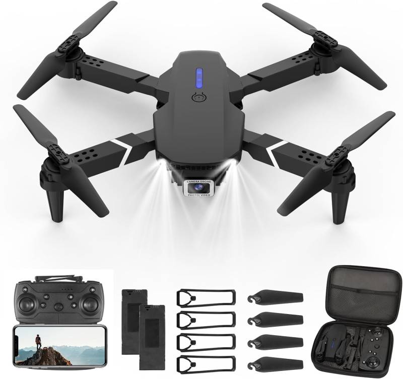 Drohne mit Kamera HD 4K,RC Faltbare FPV WiFi Live Übertragung Drohne für Kinder Anfänger,2 Akku Lange Flugzeit,Headless Modus,Flugbahnflug,Hindernisvermeidung,One Key Start/Landen,Headless Modus-B1 von Aenxwa