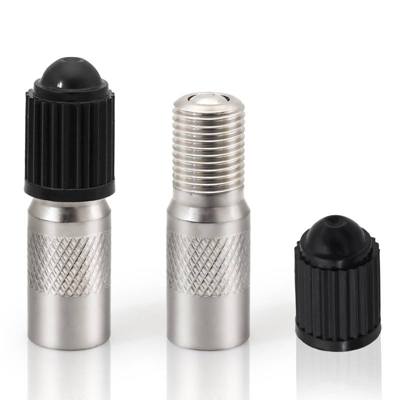 Aerzouser 2 Stück 27mm Ventilverlängerung Autoventil, Mit 2 Ventilkernabdeckungen，Ventilverlängerungen，Ventilverlängerung e Scooter,Autoventil Verlängerung, Geeignet für Autos, Motorräder, LKWs usw von Aerzouser