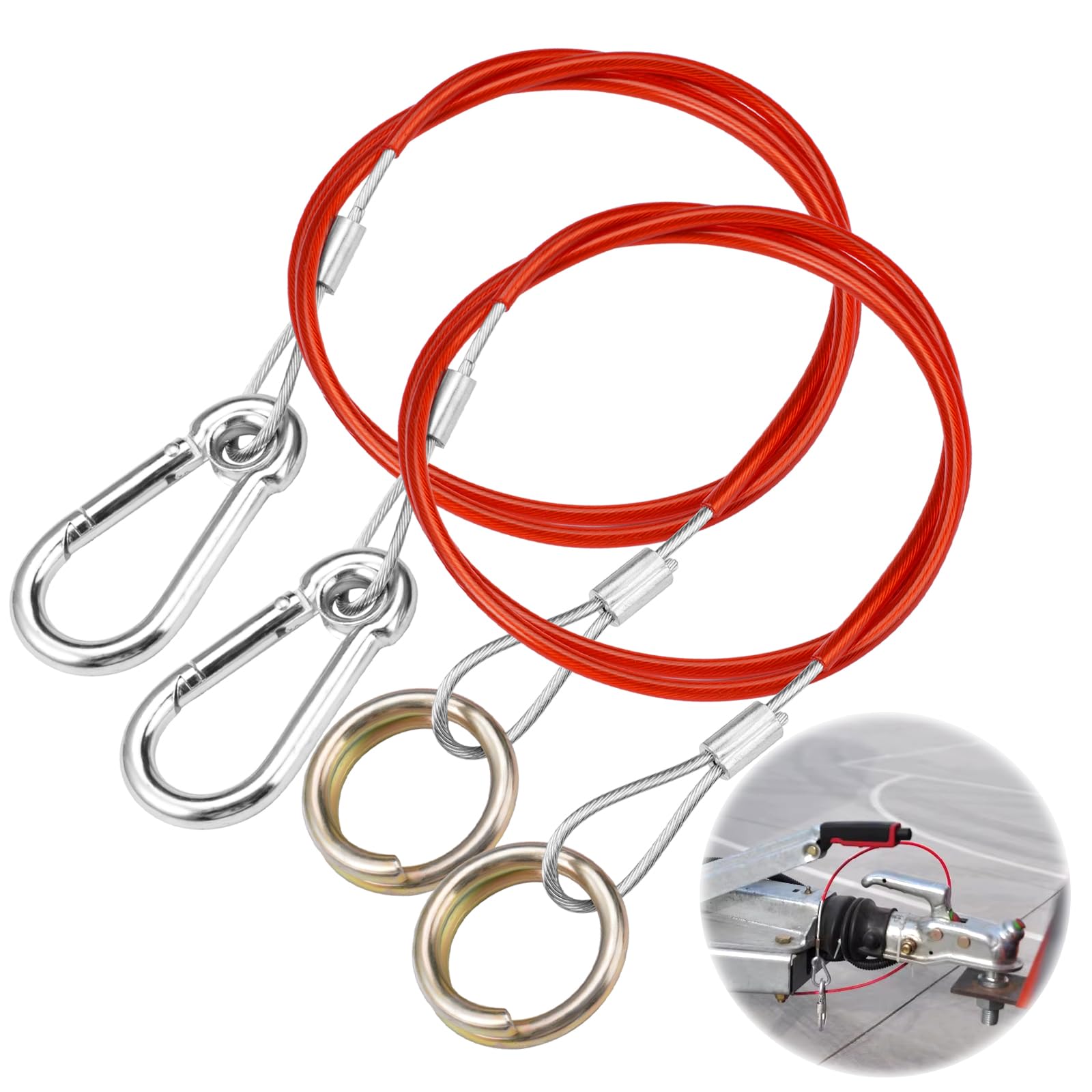 2 Stück AbreißSeil Anhänger 1 Meter Bremsseil Anhänger AbreißSeil mit Haken Ø 4 mm Robustes Abreißkabel, Tragbar,Stark und Stabil, für alle Arten von gebremsten Anhängern und Wohnwagen, Rot 2 Stück AbreißSeil Anhänger 1 Meter Bremsseil Anhänger AbreißSeil mit Haken Ø 4 mm Robustes Abreißkabel, Tragbar,Stark und Stabil, für alle Arten von gebremsten Anhängern und Wohnwagen, Rot von AetherAurora