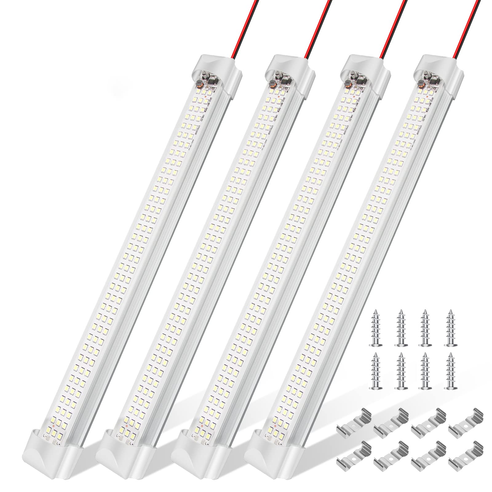Afaneep 12-V-Lampe LED, 108 LED-Auto-Innenbeleuchtung mit Schalter, 12-V-Beleuchtungslicht LED für Wohnmobil, Lieferwagen, Bus, Boot, Wohnwagen, Küche(4 Stück) von Afaneep
