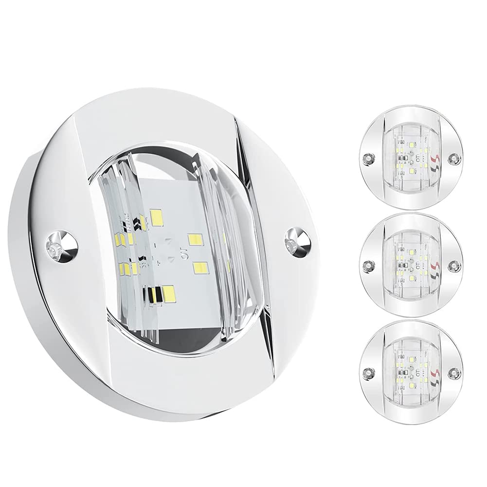 Aflytep 4 StüCke Innenbeleuchtung für Marineboote, 12 V LED Bootsdeck Innenbeleuchtung 7,6 cm Rund Weiß 6 LED Heckspiegel Ankerlicht Aflytep 4 StüCke Innenbeleuchtung für Marineboote, 12 V LED Bootsdeck Innenbeleuchtung 7,6 cm Rund Weiß 6 LED Heckspiegel Ankerlicht von Aflytep