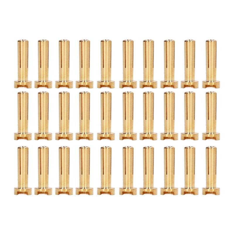 30-teilige Bananenstecker, Batterieklemmen-Steckverbinder aus Messing, Hohe Genauigkeit, Standard-RC-Batterie-Drahtstecker, Stecker-Set, Schlauch-Sortiment-Set, 4 Mm von Agatige