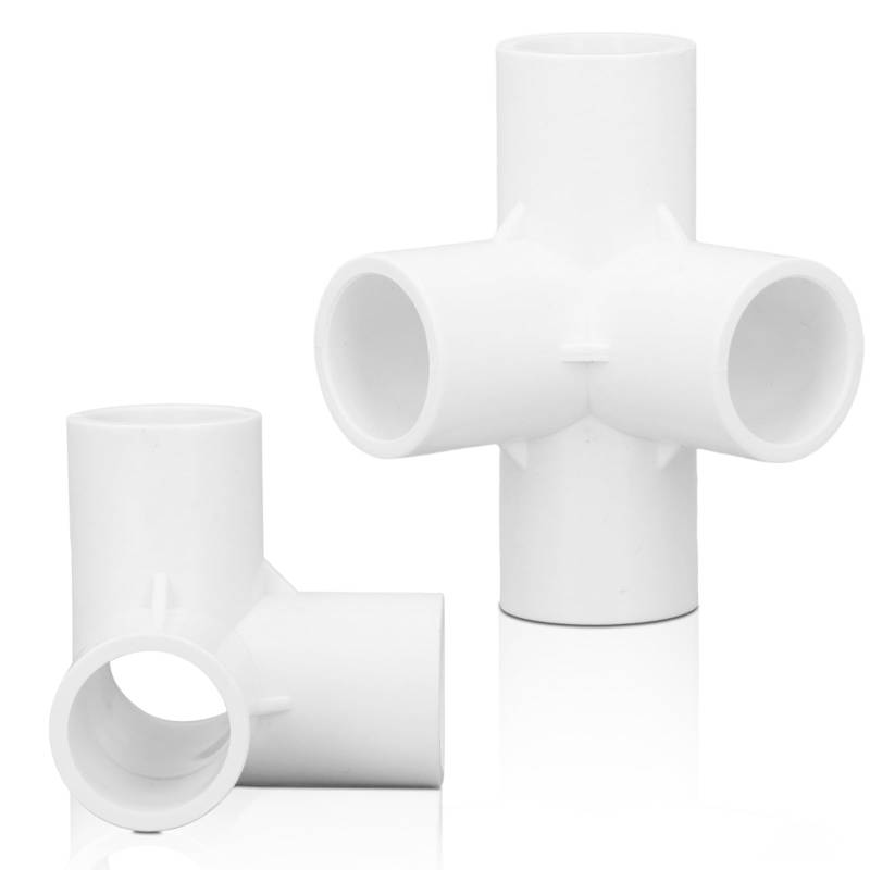 4-Wege-PVC-Winkelstück, PVC-Fittingsverbinder, 10-teiliges PVC-Fitting-Auslassrohrverbinder, 25-mm-Auslassset-Set, Rohrverbinder in Möbelqualität, Eckbeschläge für Baumöbel von Agatige