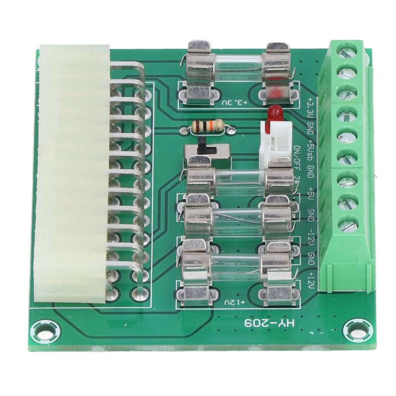 ATX-Netzteilmodul, ATX-Adaptermodul, Verkabelung, Breakout-Board ZJ-012 ATX-Netzteilplatine Für 24-polige 20-polige Desktop-Schnittstelle von Agatige
