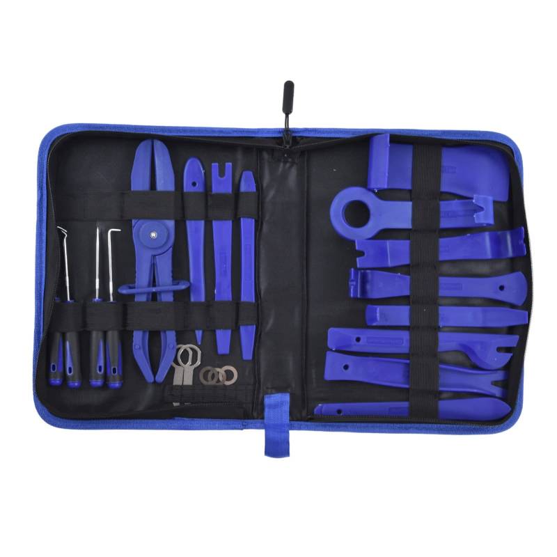 Agatige 21pcs Auto Trimmentfernung Tool Kit, Auto -Panel -Tür Audio -Armaturenbrettausstattung Werkzeugkit Auto Clip -Zierablager -Entferner oder Autotürtafel Audioinstrument Schreibtisch (Blau) von Agatige