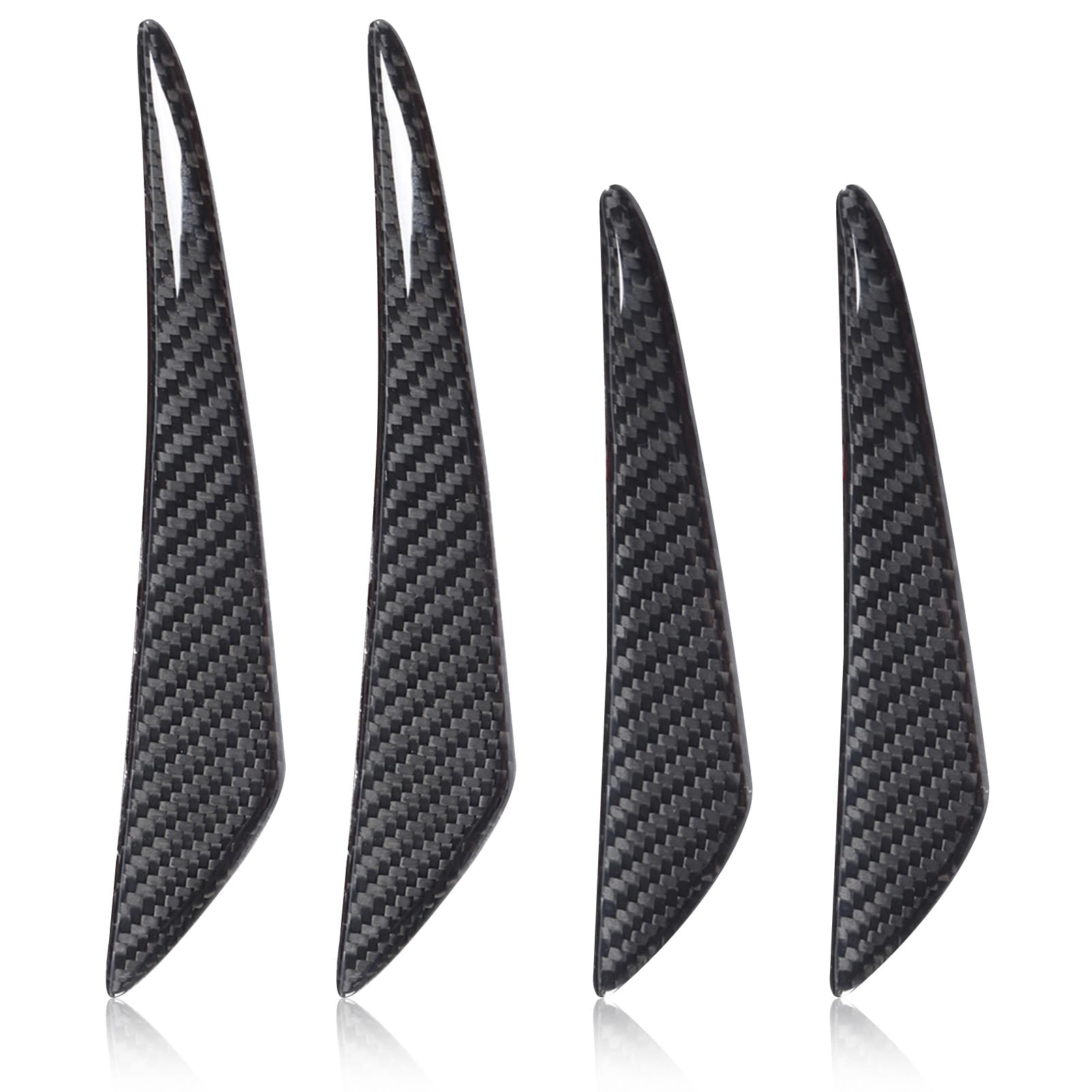 Auto-Stoßstangenlippe, 4-teiliges Set Splitter Frontspoiler Air Knife Universal Carbon Fiber Bumper Canards Lip Spoiler Auto-Stoßstangenlippe, 4-teiliges Set Splitter Frontspoiler Air Knife Universal Carbon Fiber Bumper Canards Lip Spoiler von Agatige