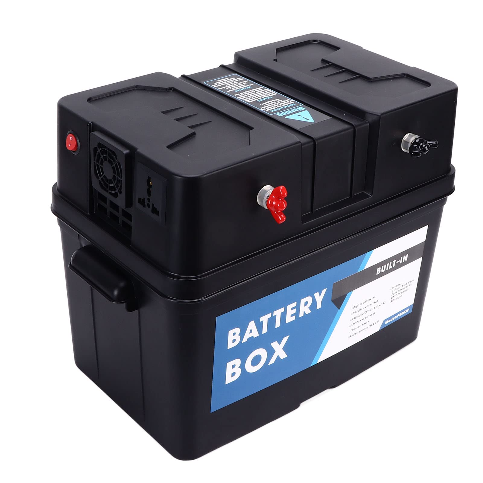 RV Battery Box, Autobatterie Power Center 12V bis 220V Tragbare Trolling Motor Battery Box 500W für RV Camper Trailer Car von Agatige