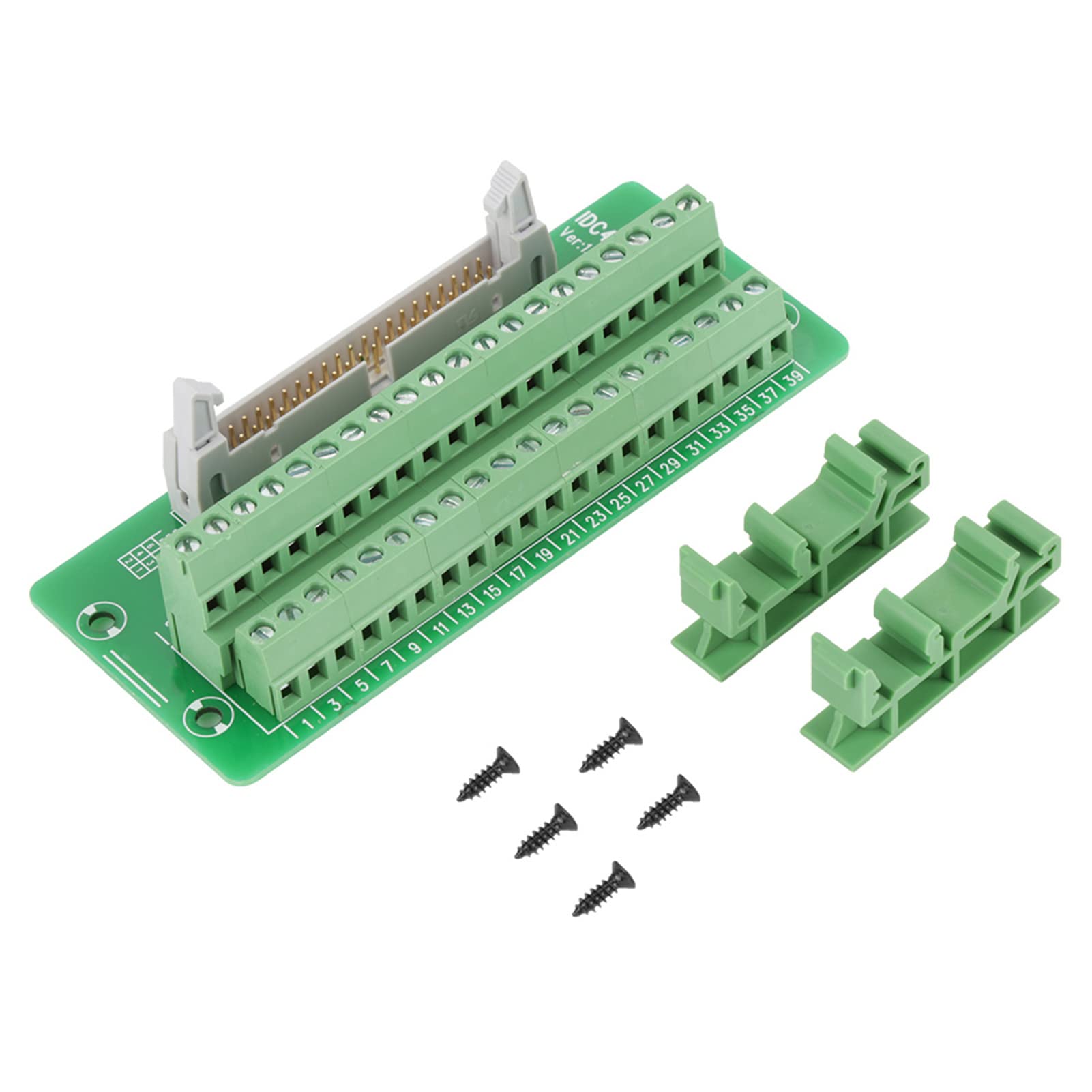 Leiterplatten-Schraubklemmenblock, SPS-Breakout-Board, SPS-Klemmenblockanschluss IDC40P 40-Pin-Steckerleiste DIN-Schienenmontage-Schnittstellenmodul SPS-Adapterschnittstelle Mit Halterung von Agatige