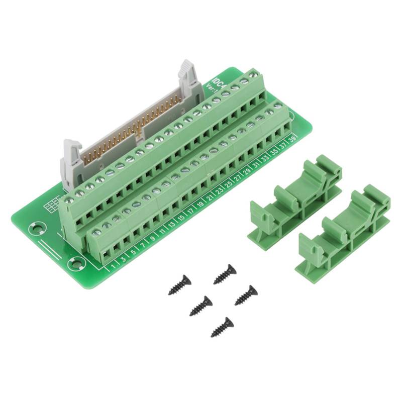 Leiterplatten-Schraubklemmenblock, SPS-Breakout-Board, SPS-Klemmenblockanschluss IDC40P 40-Pin-Steckerleiste DIN-Schienenmontage-Schnittstellenmodul SPS-Adapterschnittstelle Mit Halterung von Agatige