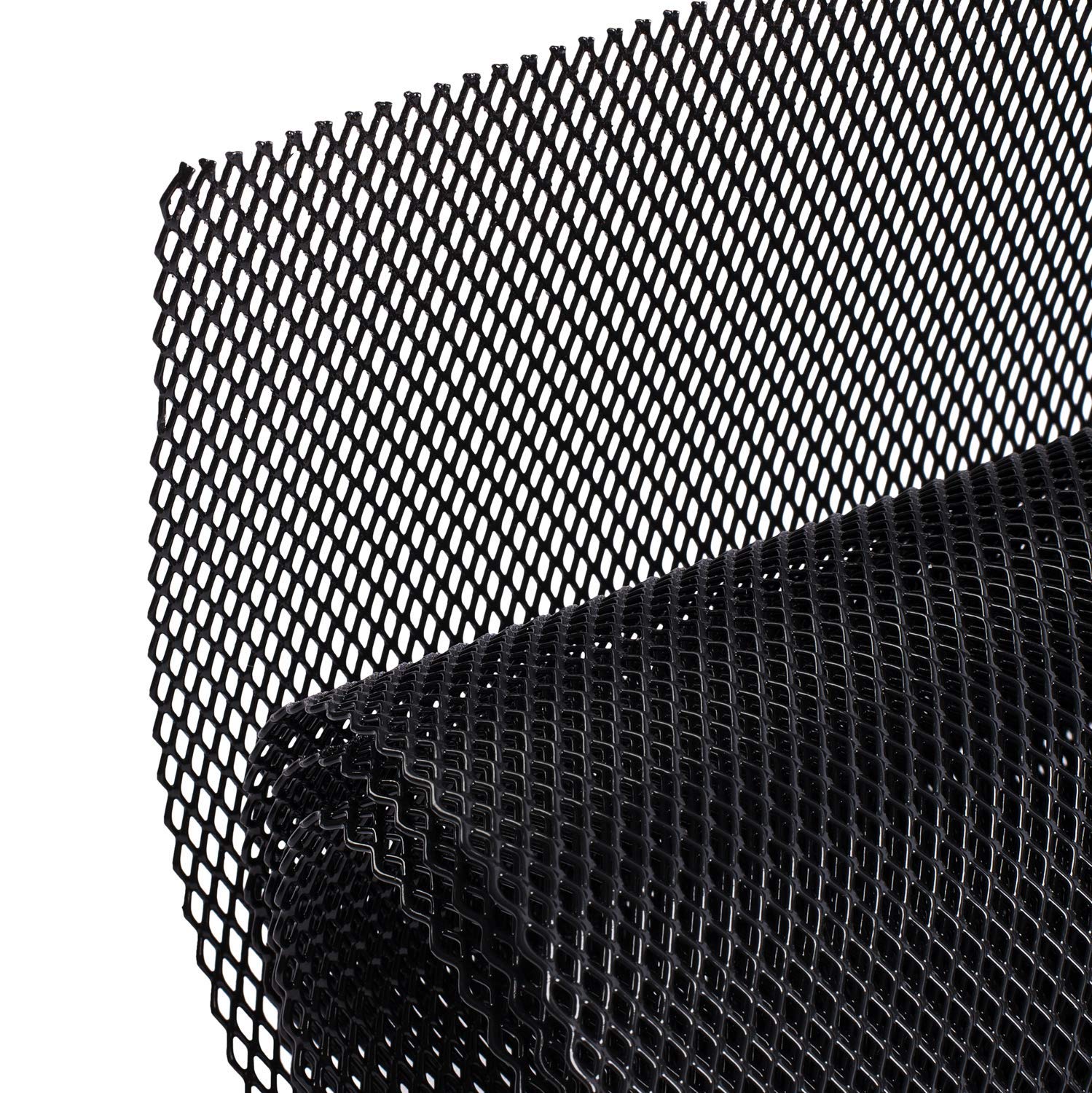 AggAuto 119,4 x 40,6 cm Auto Pickup LKW Grill Mesh Spoiler Bumper Vent Aluminium Legierung Automotive Grill Einsatz Lufteinlass Racing Rhombisches Loch 3 x 6 mm schwarz von AggAuto