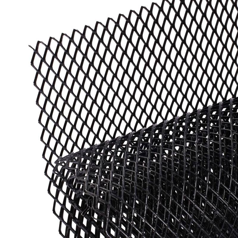 AggAuto 120×40cm Schwarz Renngitter, 8×16mm Raute Lochgröße, Aluminiumlegierung Streckgitter, Race Gitter, universell passendes automotive Kühlergitter von AggAuto