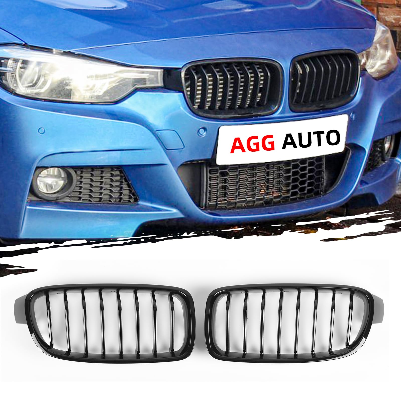 AggAuto Glänzend Schwarz Kühlergrill, Front Nieren 8-Einzelstab für BMW Serie 3, F30/F31, 2012-2018 AggAuto Glänzend Schwarz Kühlergrill, Front Nieren 8-Einzelstab für BMW Serie 3, F30/F31, 2012-2018 von AggAuto