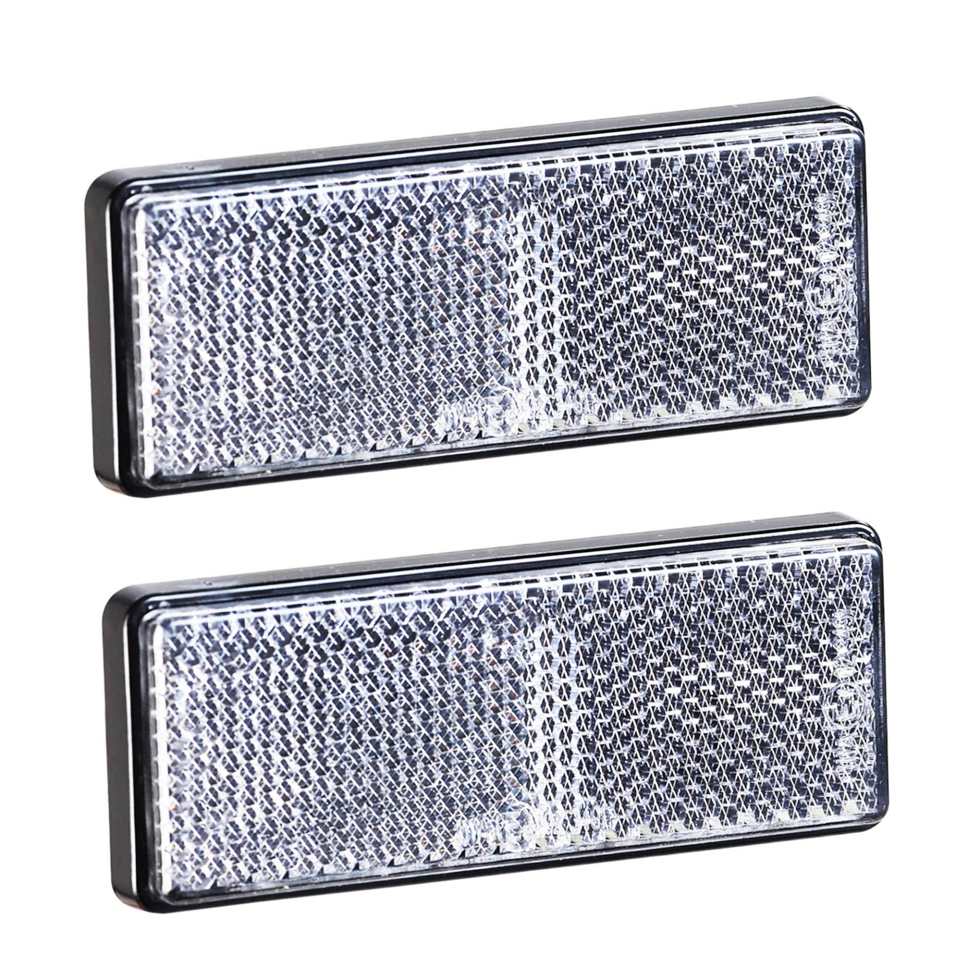 AGRISHOP 2Stück Reflektor Rückstrahler Eckig Rechteckig 89x35mm Weiß Vorderseite Anhänger Katzenauge Seitenstrahler Reflektor Selbstklebend für LKW PKW Trailer Wohnwagen mit E-Prüfzeichen(Weiß-2Stück) AGRISHOP 2Stück Reflektor Rückstrahler Eckig Rechteckig 89x35mm Weiß Vorderseite Anhänger Katzenauge Seitenstrahler Reflektor Selbstklebend für LKW PKW Trailer Wohnwagen mit E-Prüfzeichen(Weiß-2Stück) von AGRISHOP