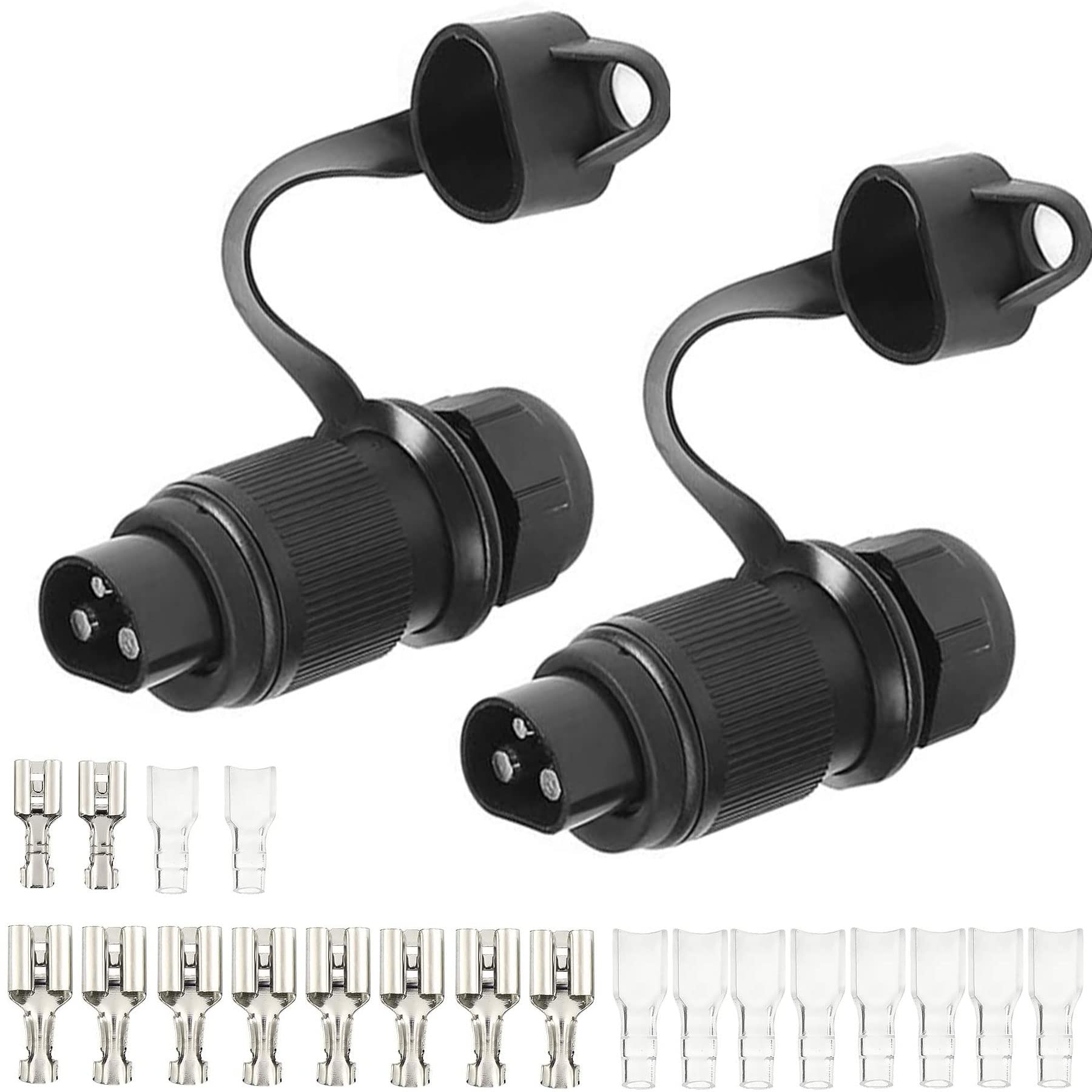 AGRISHOP 2Stück Dreipoliger Stecker 3polig 12v, 3polig Stecker Traktor 12v mit Flachsteckanschluss, Anhänger Stecker 3polig flach,Landmaschinen Stecker 3pol mit Isolierhülse Draht Crimpklemmenblock AGRISHOP 2Stück Dreipoliger Stecker 3polig 12v, 3polig Stecker Traktor 12v mit Flachsteckanschluss, Anhänger Stecker 3polig flach,Landmaschinen Stecker 3pol mit Isolierhülse Draht Crimpklemmenblock von AGRISHOP