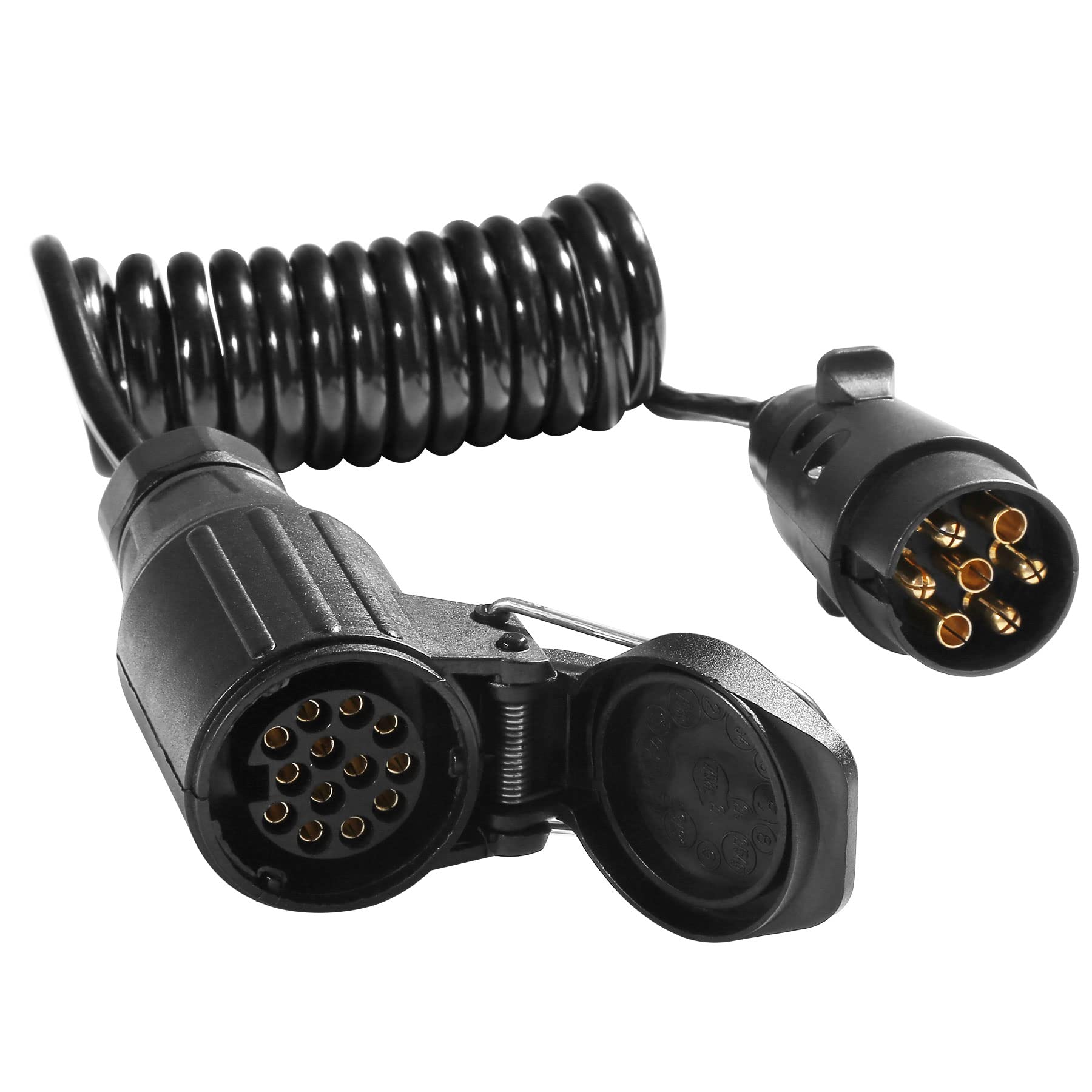 AGRISHOP Anhängerkabel Adapterkabel 7auf 13-polig 12v 1.8m,Adapter Stecker 7 auf 13-polig,Anhänger Verlängerung Spiralkabel mit Männlich Weiblich Stecker für Wohnwagen LKW KFZ Traktor RV Bootstrailer AGRISHOP Anhängerkabel Adapterkabel 7auf 13-polig 12v 1.8m,Adapter Stecker 7 auf 13-polig,Anhänger Verlängerung Spiralkabel mit Männlich Weiblich Stecker für Wohnwagen LKW KFZ Traktor RV Bootstrailer von AGRISHOP