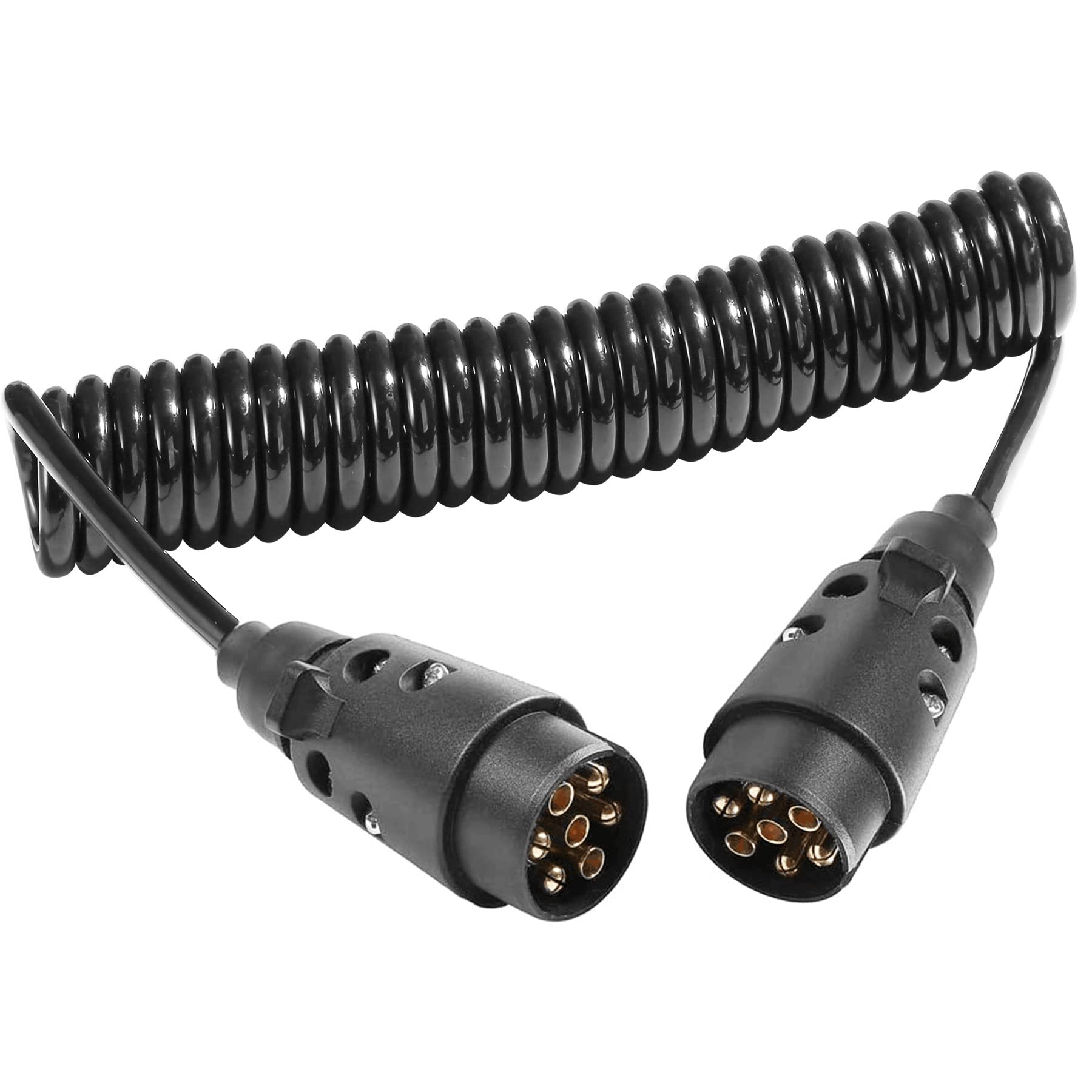 AGRISHOP Spiralkabel Anhänger 7-Polig 12v 2.4m,Anhänger Verlängerungskabel 7Poliges Spiralkabel, Landwirtschaftliches 7pol Kabel mit 2 Stecker,Lichtleiste Anhänger 7-Polig,Anhänger Kabelleitung AGRISHOP Spiralkabel Anhänger 7-Polig 12v 2.4m,Anhänger Verlängerungskabel 7Poliges Spiralkabel, Landwirtschaftliches 7pol Kabel mit 2 Stecker,Lichtleiste Anhänger 7-Polig,Anhänger Kabelleitung von AGRISHOP