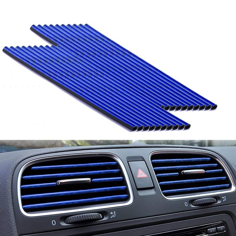 20 Stück Lüftungsschlitze Auto Deko Car air Vent Decoration Universelles Wasserdichtes Biegbares Auto Tuning Innenraum Geeignet Für Alle Geraden LüFtungsöFfnungen（Eisblau） von AhLmA