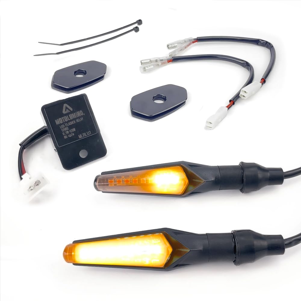 Aharon Motolumino LED Sequenzielle Fließende Lauflichtblinker | Komplettset für Kawasaki Super-hell | Getönte Linse | Blinker | E-Kennzeichnung | Wasserdicht, Motorradblinker Aharon Motolumino LED Sequenzielle Fließende Lauflichtblinker | Komplettset für Kawasaki Super-hell | Getönte Linse | Blinker | E-Kennzeichnung | Wasserdicht, Motorradblinker von Aharon