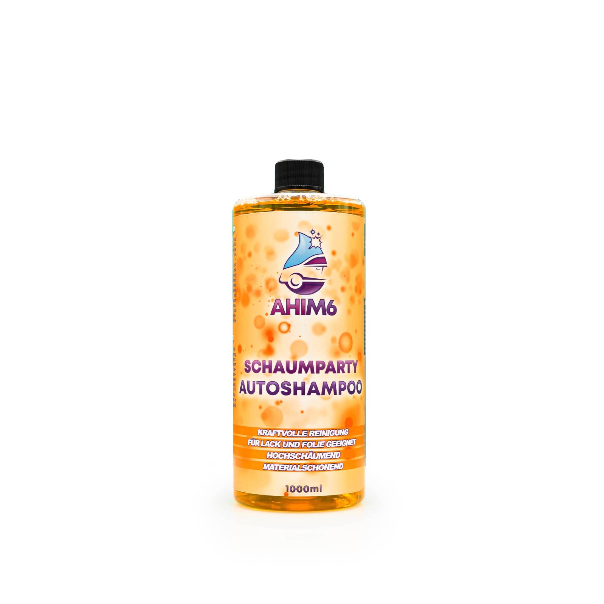 Ahi M6 Schaumparty Autoshampoo 1,0L – Hochwirksames Autoshampoo für alle Oberflächen am Auto - PH neutral mit Abperleffekt Ahi M6 Schaumparty Autoshampoo 1,0L – Hochwirksames Autoshampoo für alle Oberflächen am Auto - PH neutral mit Abperleffekt von Ahi M6