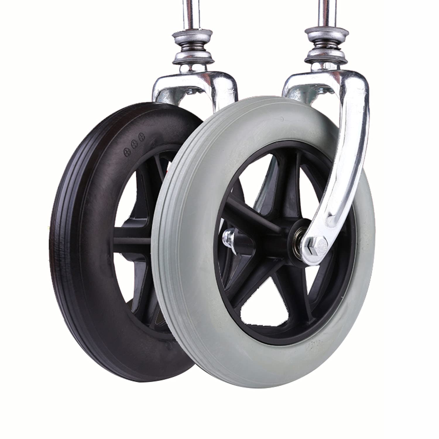 AiQima Rollstuhl-Ersatzrad, Zwei Pu-Rollstuhl-Vorderräder Mit Vordergabeln, Manuelle Rollstuhl-Lenkrollen-Ersatzteile/Black/6In/15Cm AiQima Rollstuhl-Ersatzrad, Zwei Pu-Rollstuhl-Vorderräder Mit Vordergabeln, Manuelle Rollstuhl-Lenkrollen-Ersatzteile/Black/6In/15Cm von AiQima
