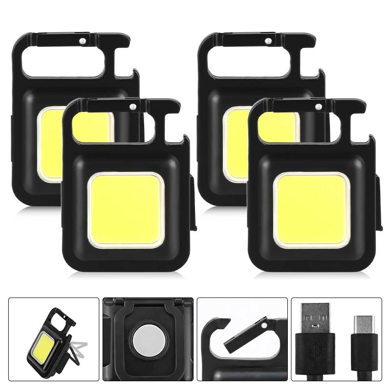 Aicharynic Mini LED Arbeitsleuchte, 4 Stück Inspektionsleuchten Wiederaufladbare Arbeitslampe Tragbare Taschenlampe Wasserdicht Mechaniker Licht für Camping Reparatur Notfall von Aicharynic