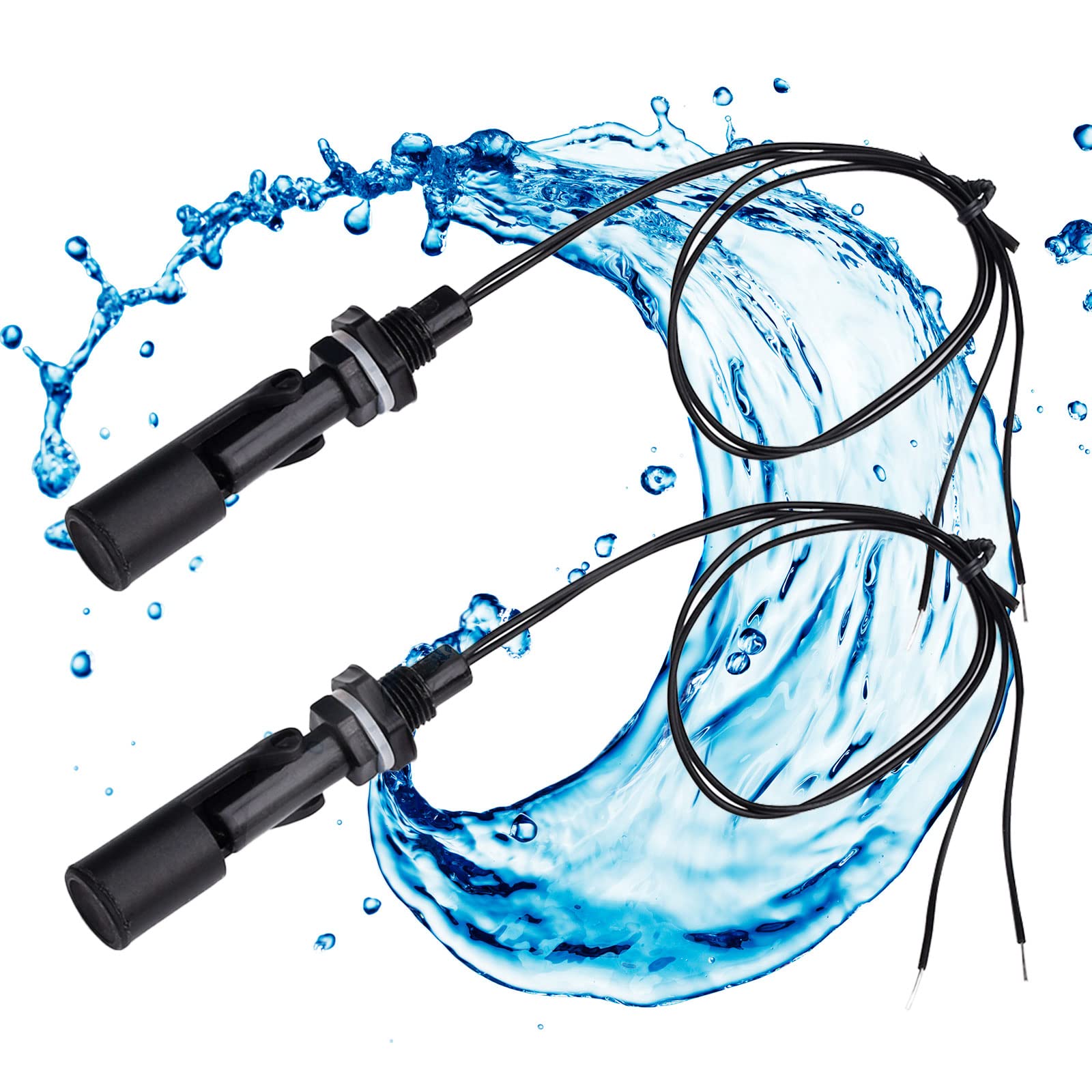 Aideepen Float Switch, 2 Pieces Water Level Sensor Liquid Level Switch Float Switch Horizontal Water Pump Control Float Switch for Aquarium Hydroponics Pool (Type F) von Aideepen
