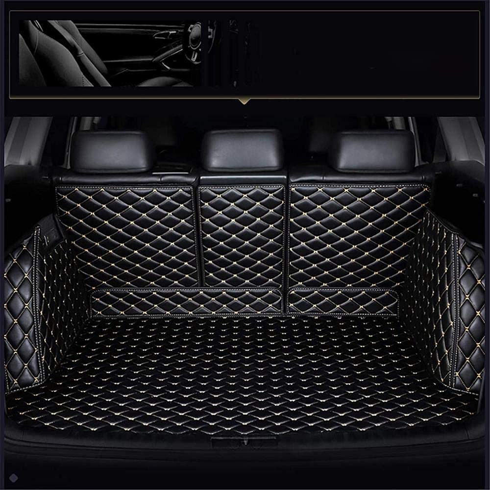 Auto Kofferraummatte für Nissan X-Trail III (T33) 2022 2023 5-seat, Leder VollstäNdige Kofferraumwanne Wasserdicht Antirutschmatte Kofferraum Schutzmatte Zubehör,Black Beige1 von Aieefun