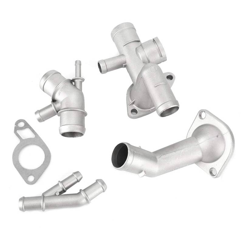 Flansch Kühlmittelschlauch, 4 Stück/Set Aluminium Motorkühlmittelschlauch Flanschkit passend für Mk4 1.8T 2000-2005 06A121132A Auto Motor Kühlmittelschlauch von Aigend