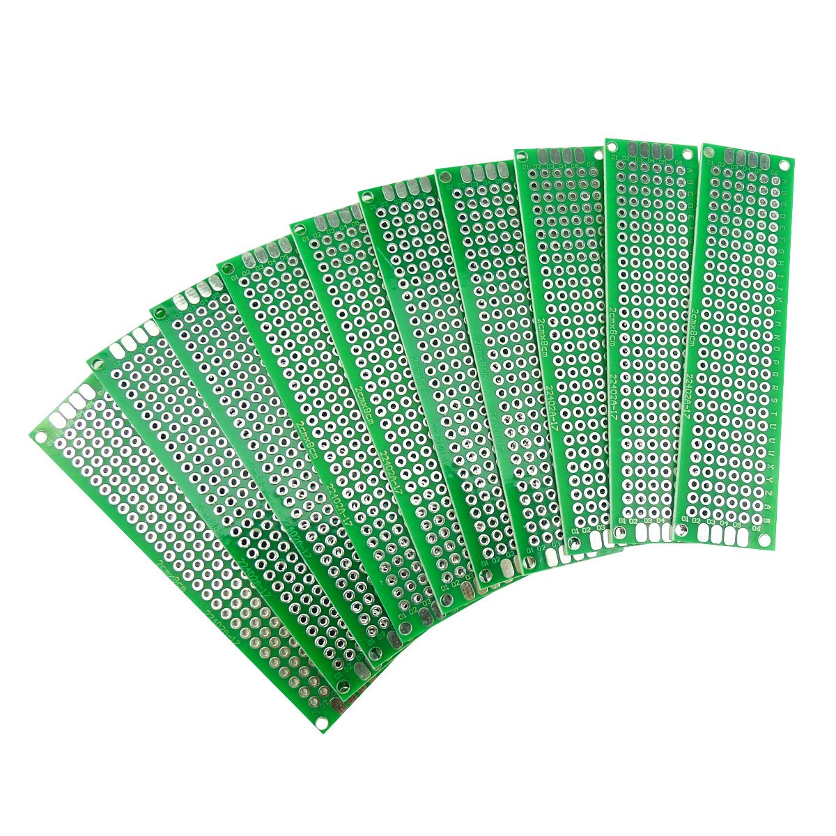 Aihasd 10 Stück Double Side PCB Board Prototype Lochrasterplatine Kit 2x8CM Lochrasterplatte Leiterplatte Platine kompatibel mit dem Arduino Kits für DIY Löten Aihasd 10 Stück Double Side PCB Board Prototype Lochrasterplatine Kit 2x8CM Lochrasterplatte Leiterplatte Platine kompatibel mit dem Arduino Kits für DIY Löten von Aihasd